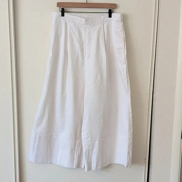 Banana Republic Factory Pants - Banana Republic Factory Women's Linen Blend Wide Leg Crop Pants White Size L NWT